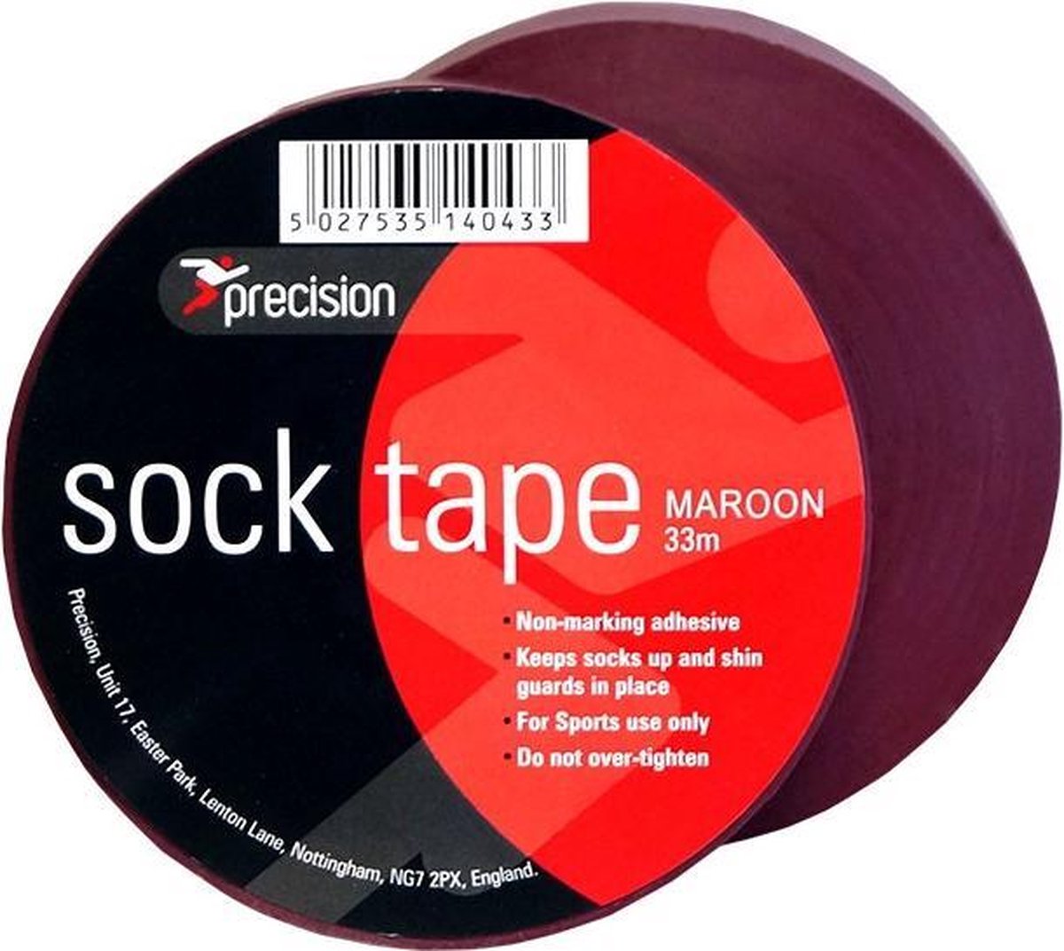 Precision Sokkentape 33 M X 19 Mm Pvc Bordeaux 10 Stuks