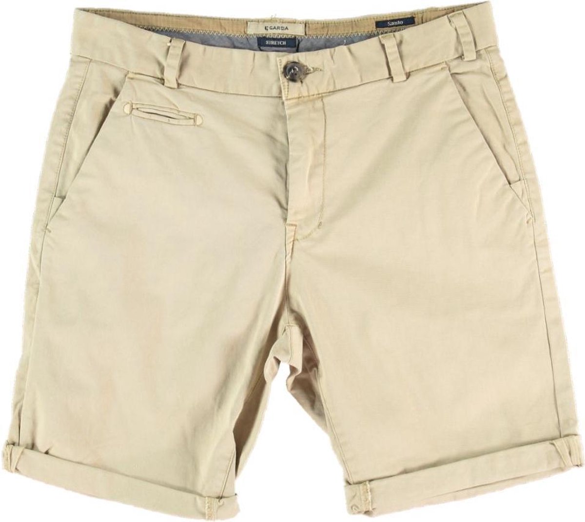 Garcia santo beige twill cotton stretch chino short - Maat XS