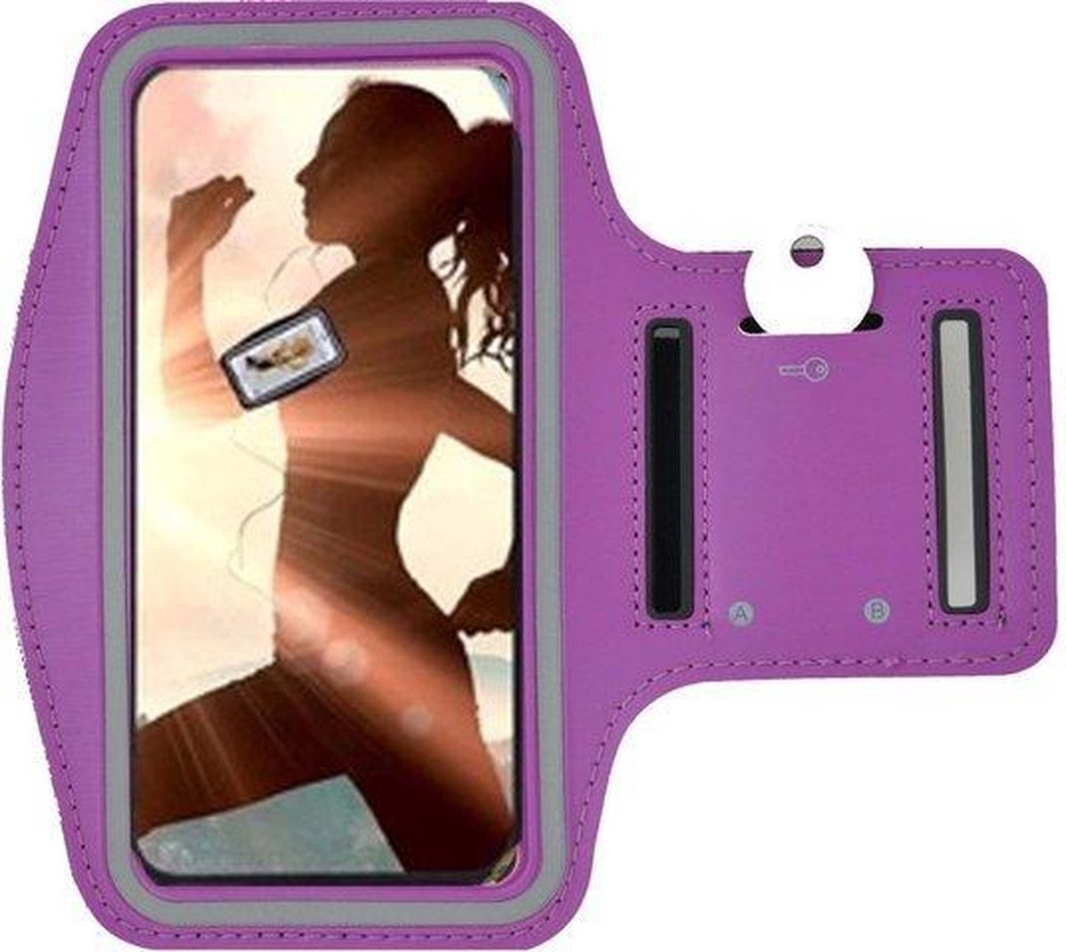 Huawei P smart 2021 Hoesje - Sportband Hoesje - Sport Armband Case Hardloopband Paars
