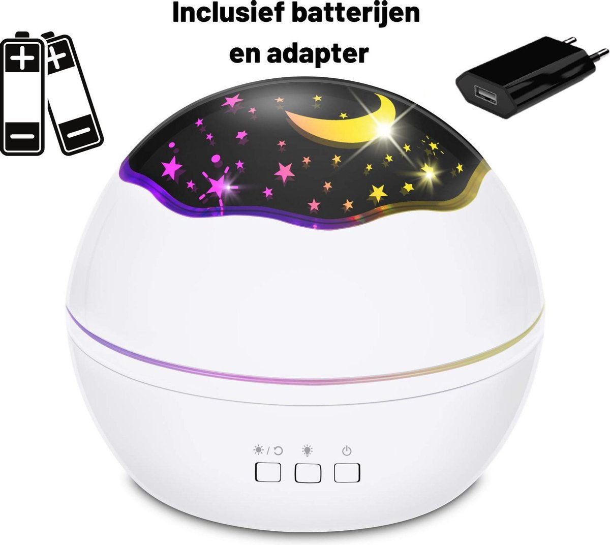 Quindi® Aquario 3-in-1 Projectorlamp – Onderwaterwereld - Babyprojector - Sterrenhemel - Nachtlamp – Sterrenprojector – Inclusief Adapter – USB – Slaaptrainer - Draadloos