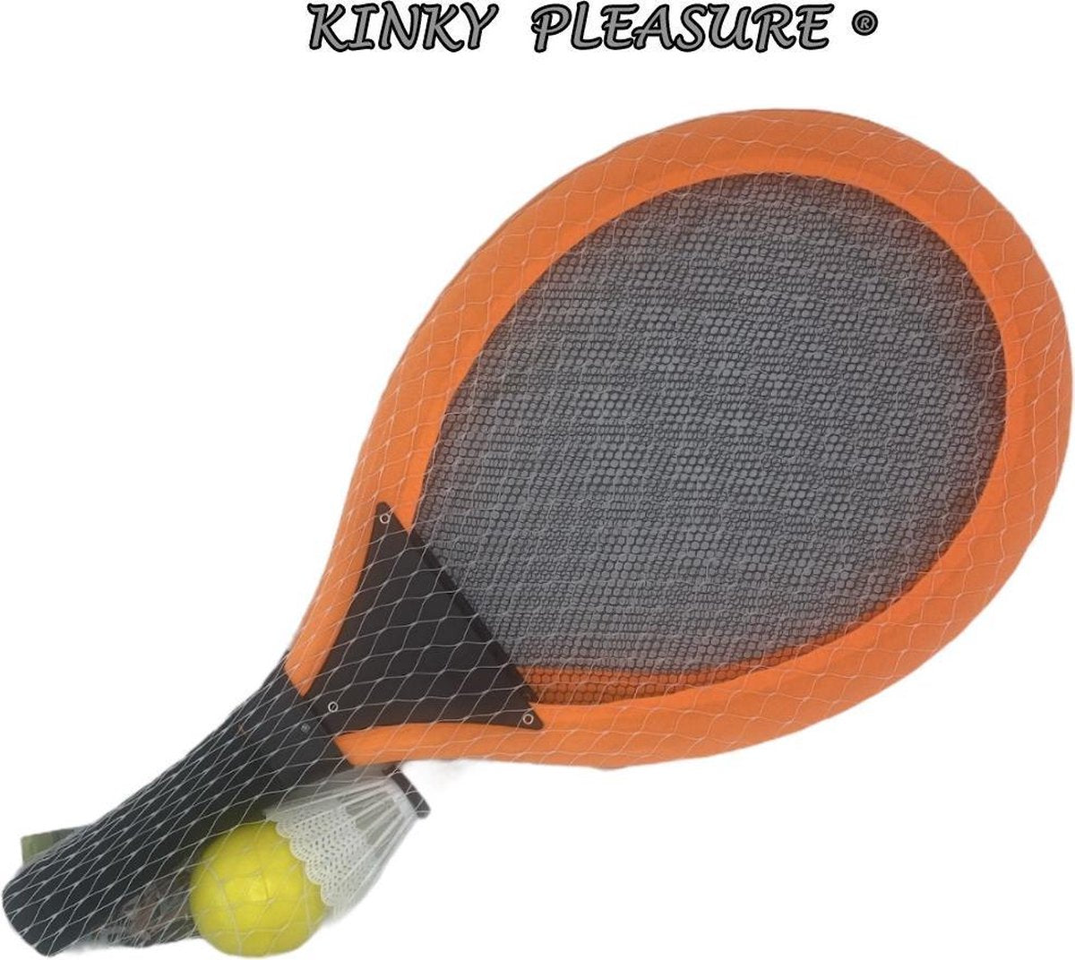 Kinky Pleasure - Racket XL - Tennis Set XL - Kinder Tennis Set - Backminton Kit - Orange
