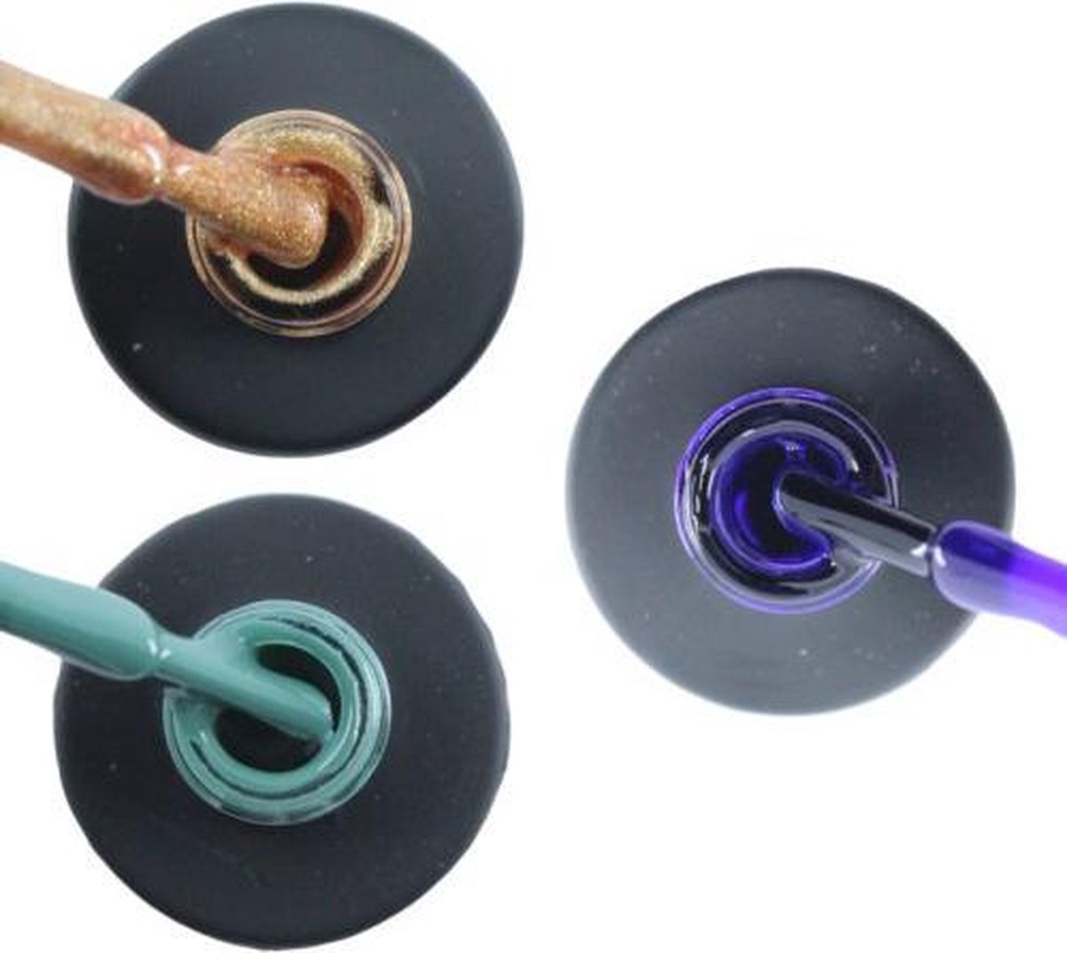 Influence Gellac 3 x 10 ml - ROSEGOLD & PETROLBLUE & PRECIOUSPURPLE - UV / LED Gellak - Gel nagellak - Gel lak - Goud Blauw / Groen Paars