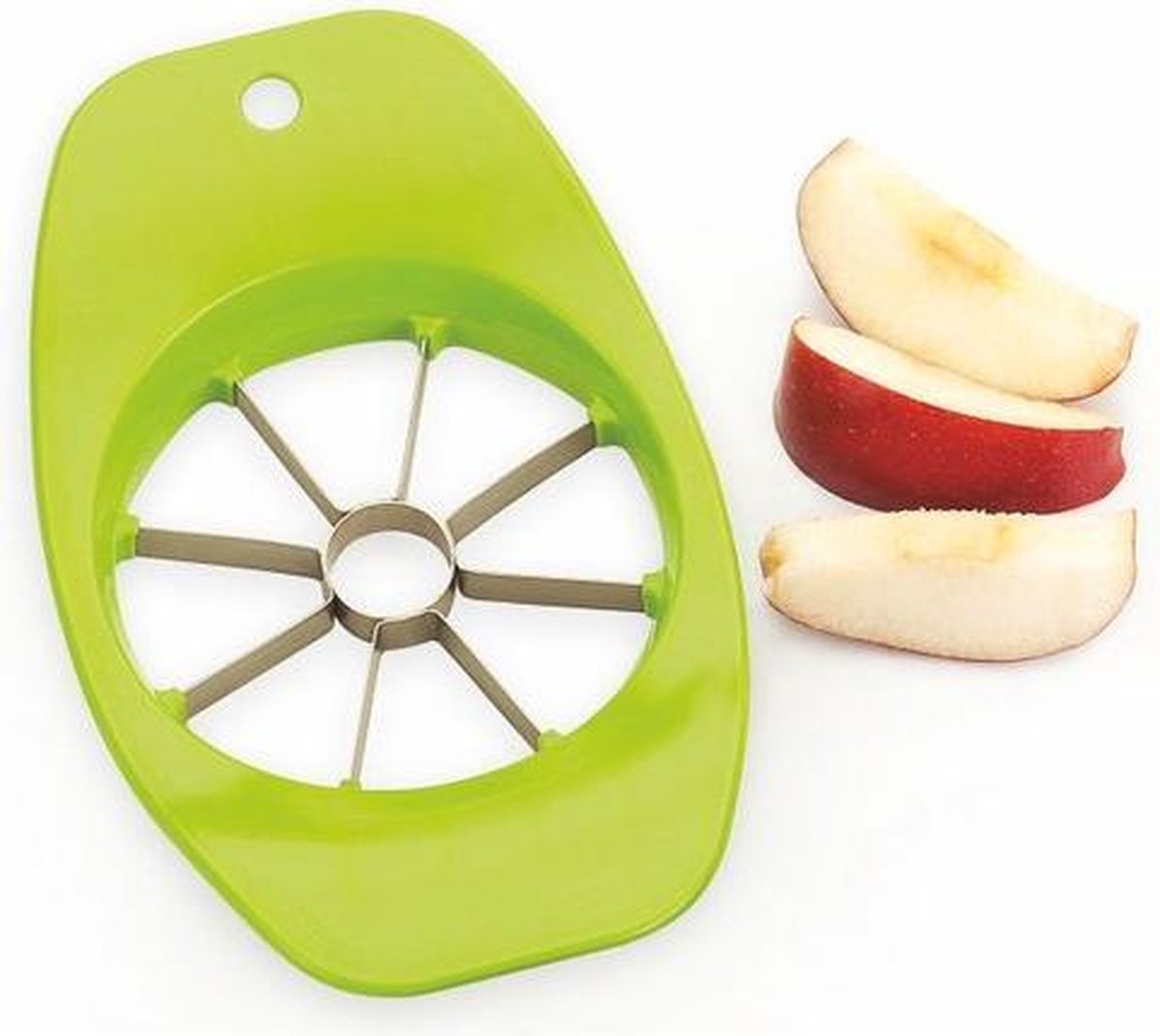 Doodadeals Appelsnijder Partjes – RVS – Appelboor - Appeldeler -Fruitmes – In 8 stukjes – Groen of Geel