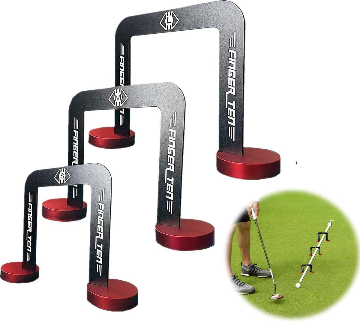Firsttee - Golf Putting Gates - Training Holes - Hole in One - Accessoires - Sport - Putten - Cadeau - Golftrainingsmateriaal - Golfset - Trainingsmaterialen - Golfballen - Putting trainer - Mat - Trolley - Oefenen - Swing - Oefen - Pratice - Net
