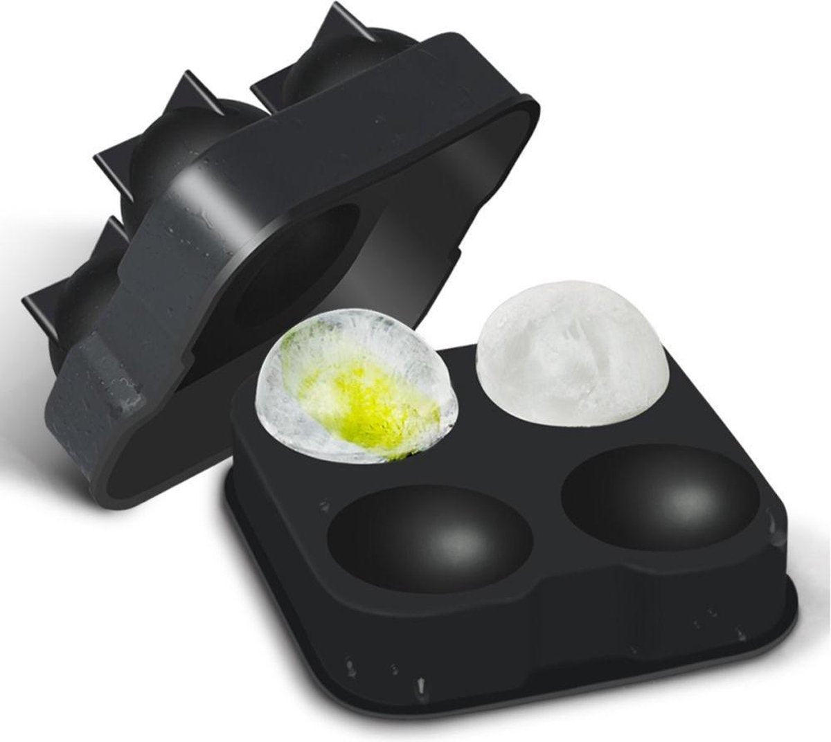 Siliconen Ijsklontjes Ronde Vorm - Ijsbal Maker Met Deksel - Ijsklontjes maken- 4 vormen - Whiskey Ice Cube Ballen