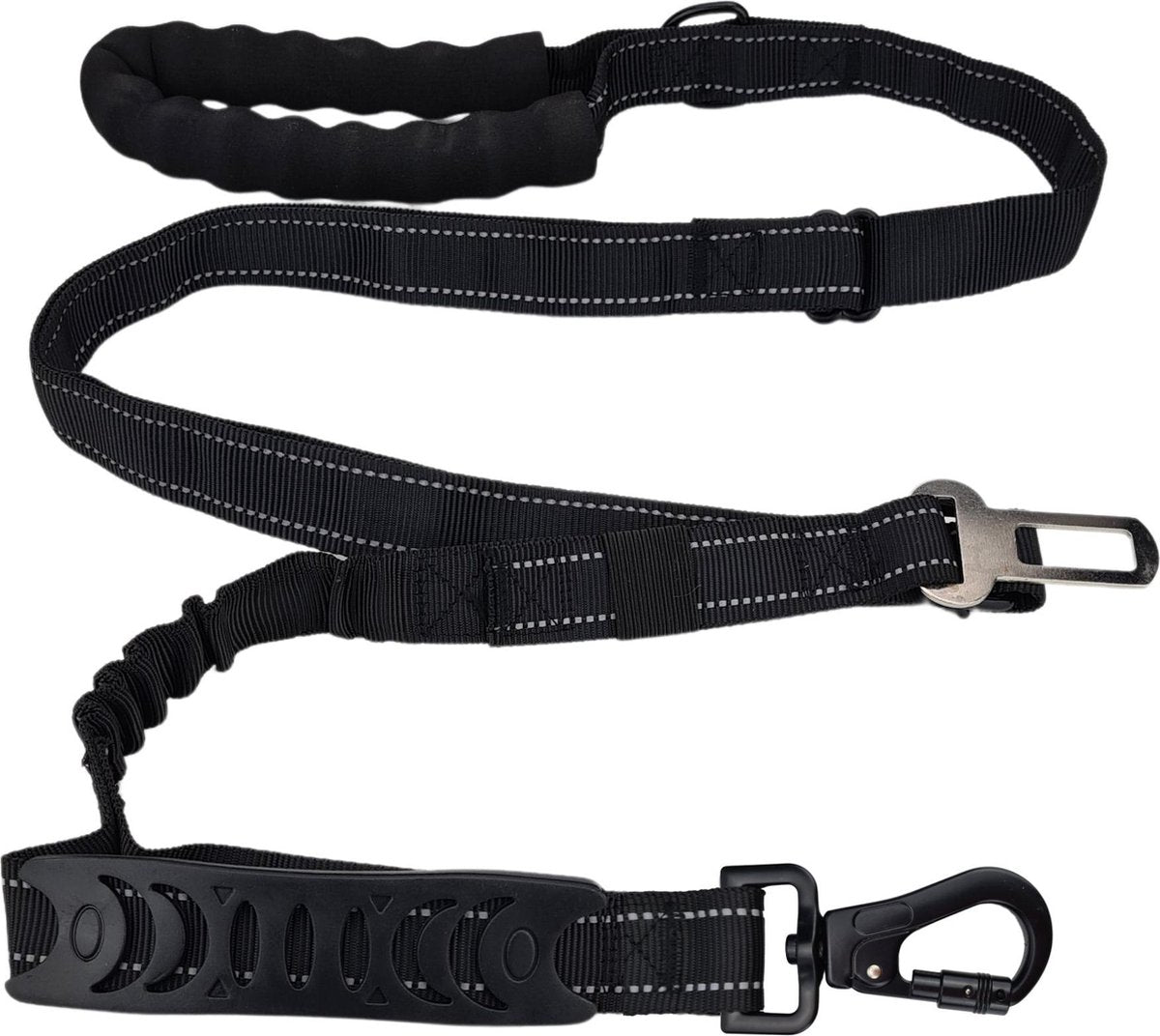 Doxie®️ 2 in 1 Hondenriem Autogordel – Hondentuig – Autogordel Hond – Met Terugtrekken Grip en Demping – Antislip Handvat – Reflecterend – Verstelbaar van 130 tot 185 cm – Zwart