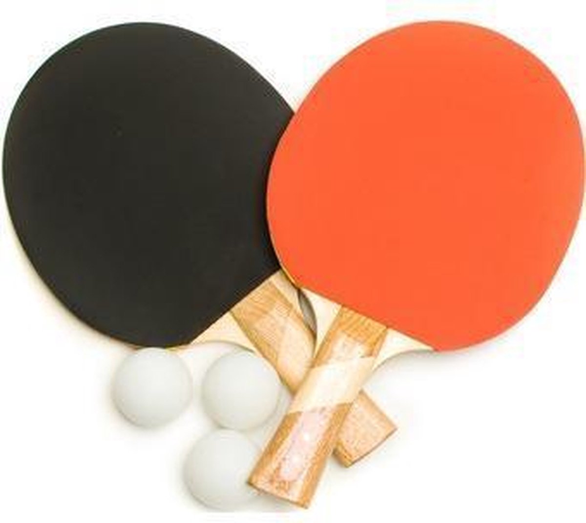 2 tafeltennisbatjes* en 3 balletjes
