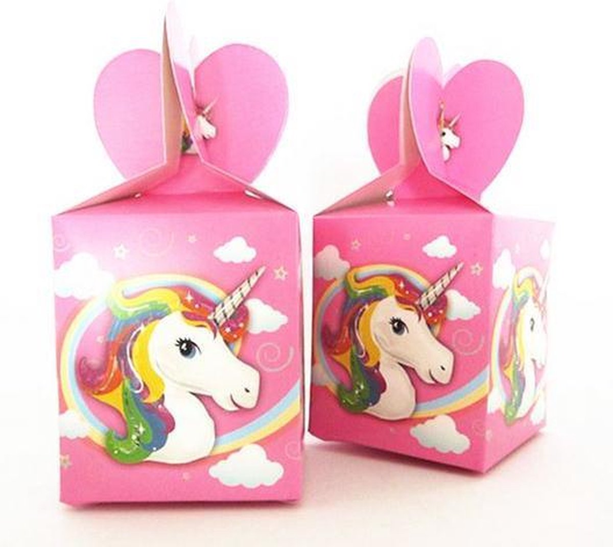 6 stuks Unicorn snoepdoosjes / traktatiedoosjes / bonbon doosjes