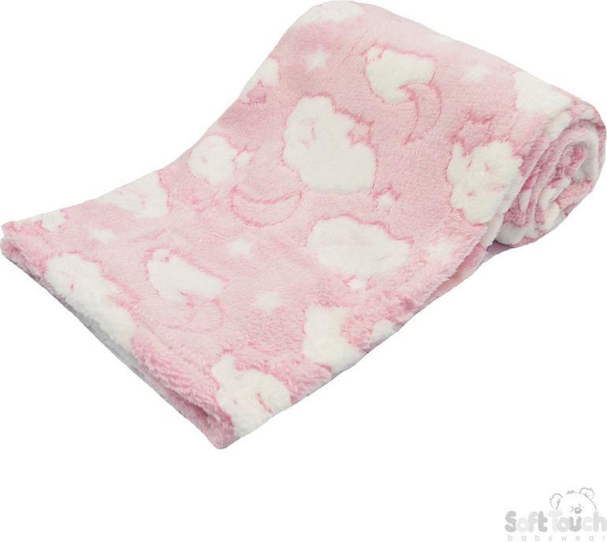 Soft Touch Deken Cloud Embossed 70 X 100 Cm Fleece Roze