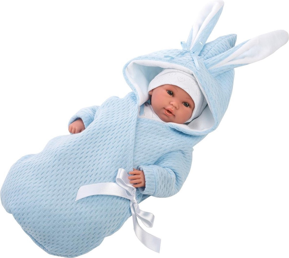 Llorens blanke pop met omslagdoek 36 CM blauw 36 cm