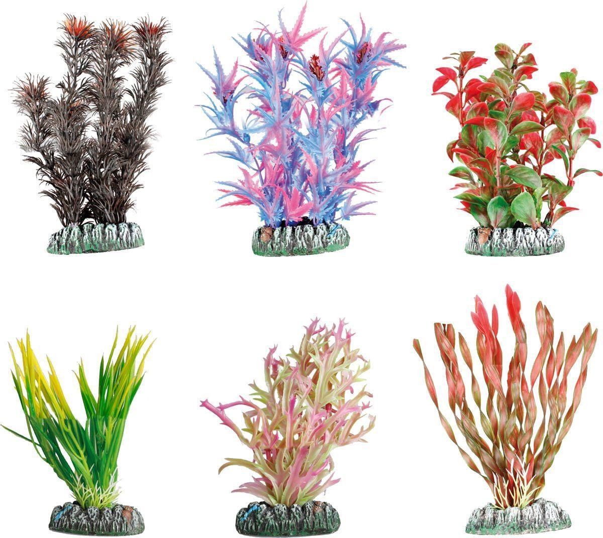Flamingo Aquarium plant plastic guyana decoratie - Willekeurig - 9 cm