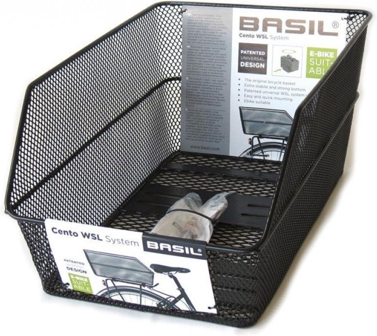 Basil Cento WSL Fietsmand - Inclusief WSL-Systeem - Zwart