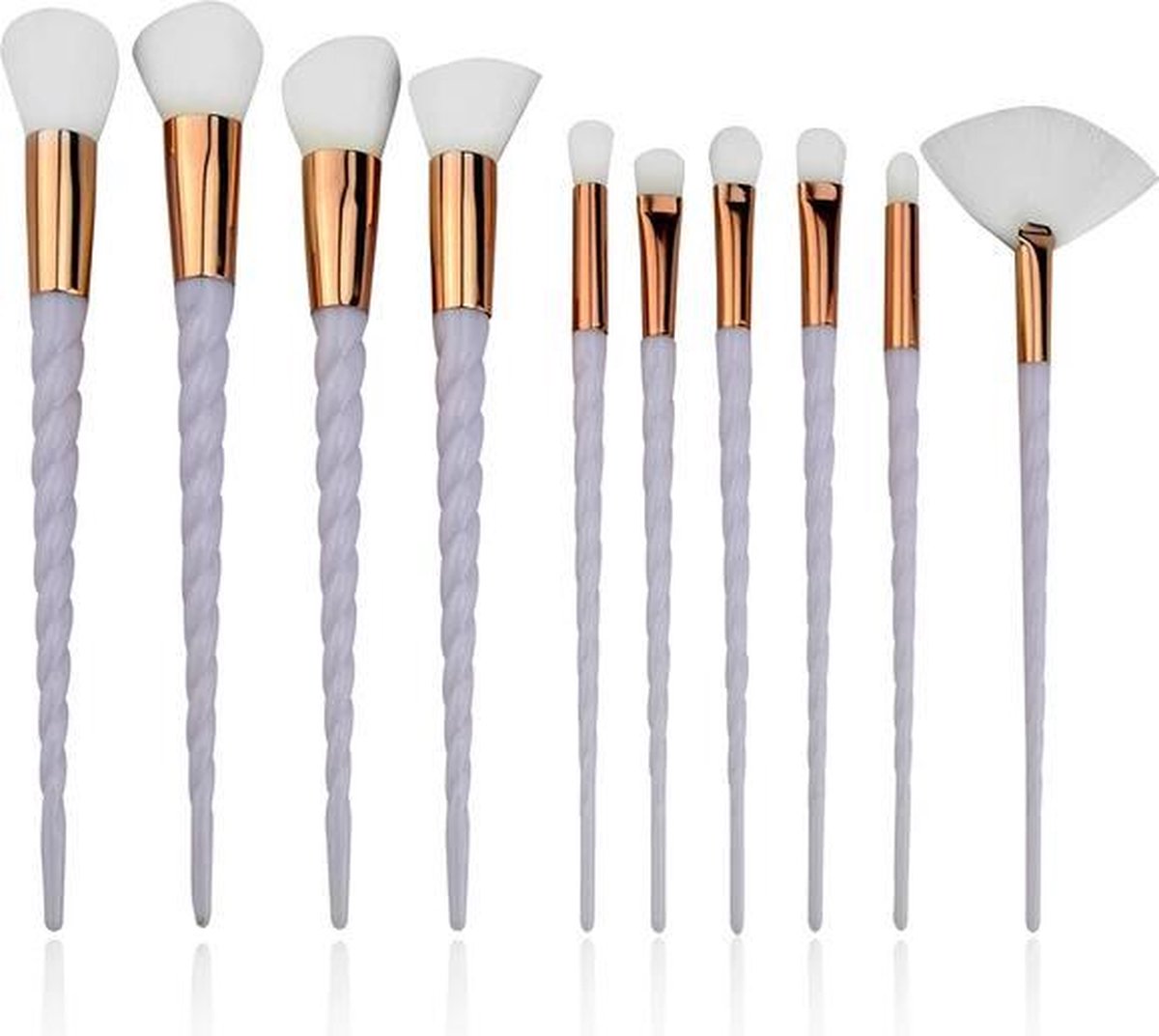 LOUZIR 10-delige eenhoorn Make-upkwasten Set  - PAARS- Cosmetica Accessoires-voor oogschaduw- blush-  Brush