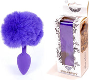 Bossoftoys - Purple Silicone Anal Plug With Bunny Tail Purple - Length 6