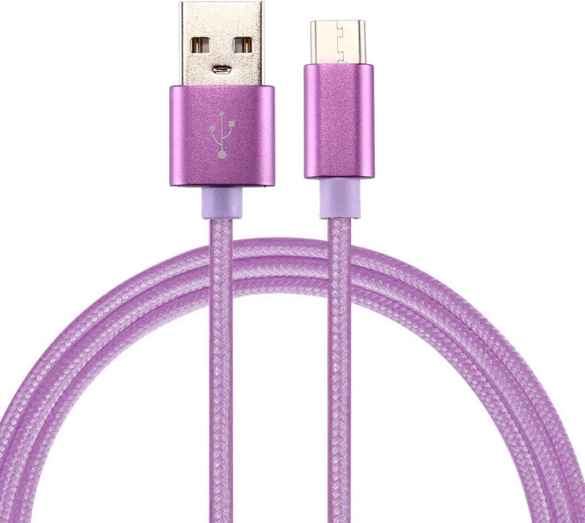 Mobigear USB-C Kabel Nylon 3 Meter Paars