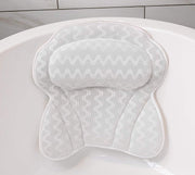 Badkussen - Voor in bad - Nekkussen met zuignappen - Ventileert en droogt snel - Wit - Polyester - Geschikt bij rugklachten - Incl. Gratis waszak (t.w.v. 10 euro) - Badkussentje - Comfort Moments