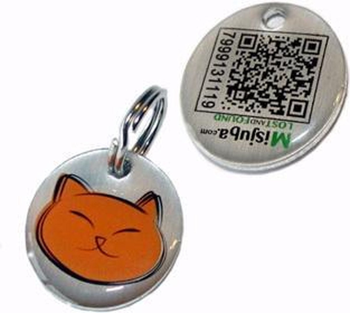 QR-Tag Happycat met bevestiging ring