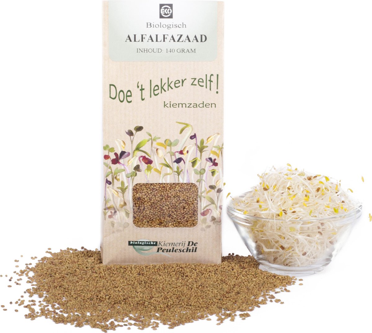 Biologische Alfalfazaad om mee te kiemen 140 gram