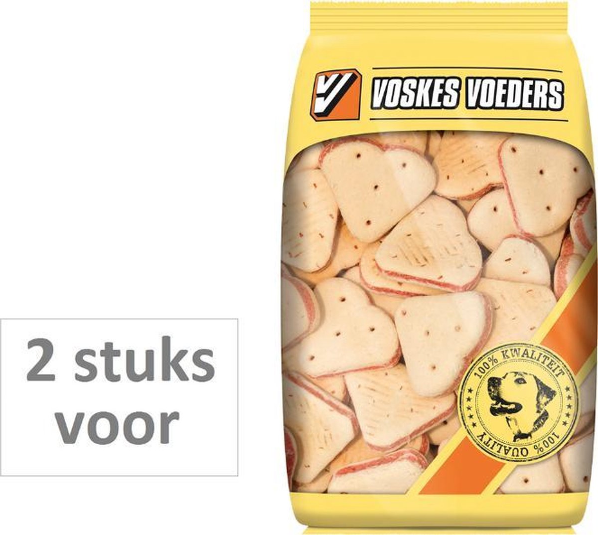 2 stuks! Voskes hondenvoer merg hartjes groot