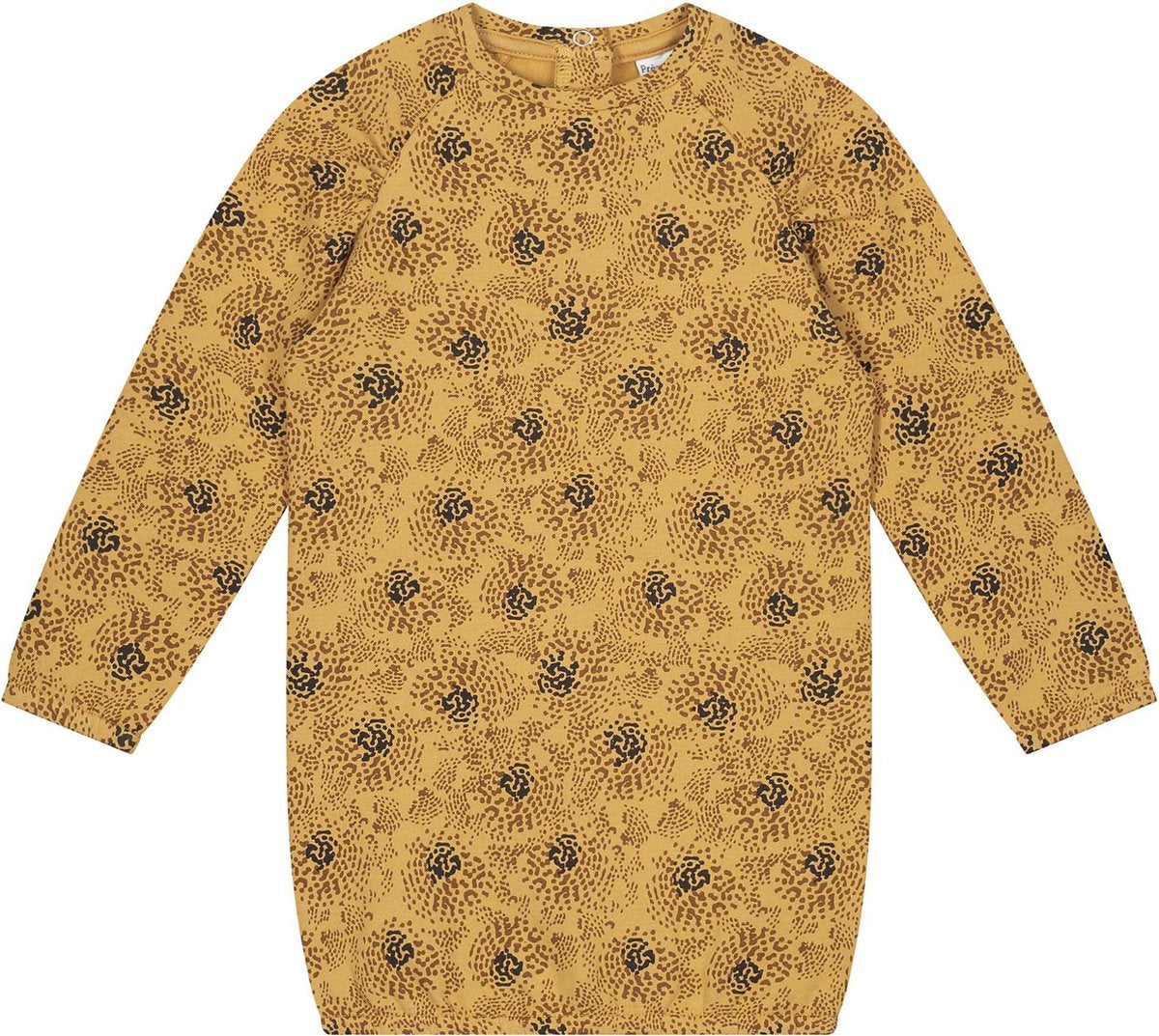 Prénatal Baby Meisjes Jurk - Baby Kleding voor Meisjes - Maat 56 - Okergeel met All Over Print