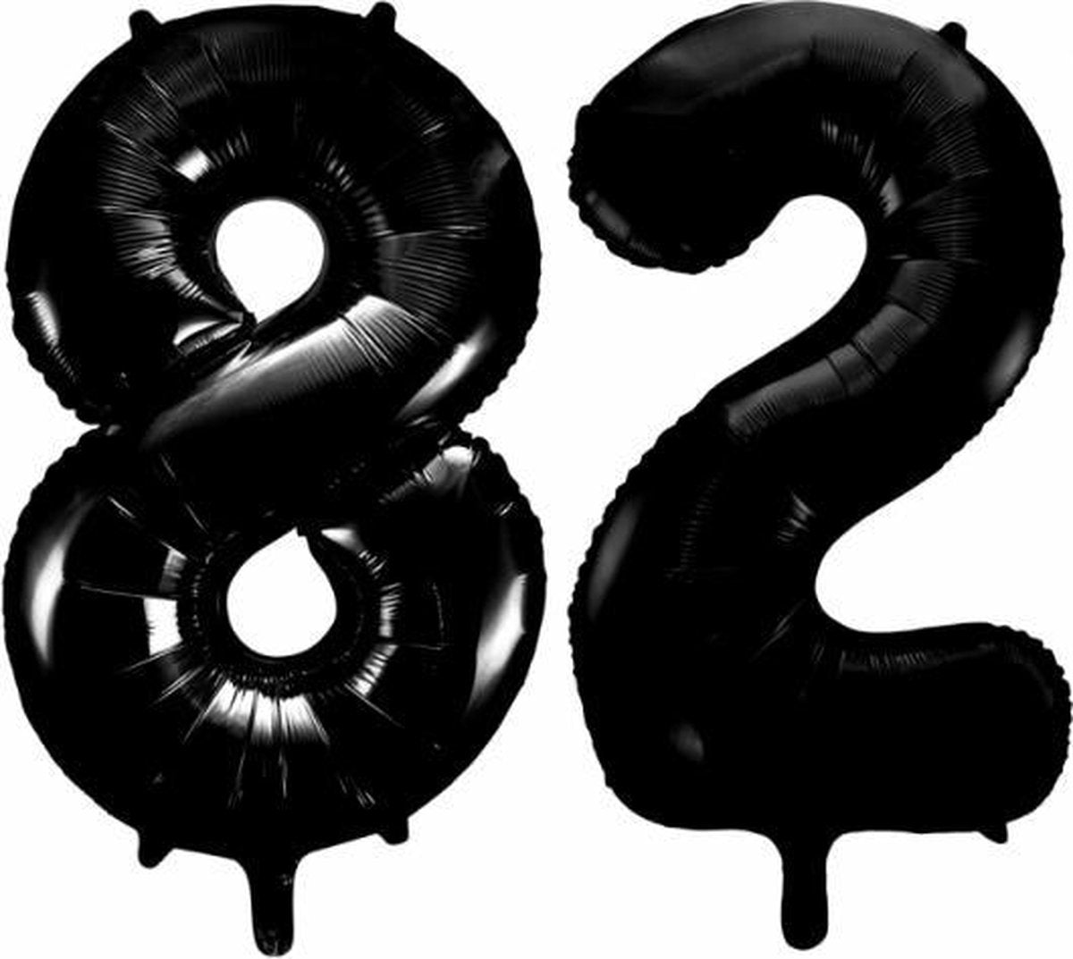 Folieballon 82 jaar zwart 41cm