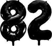 Folieballon 82 jaar zwart 41cm