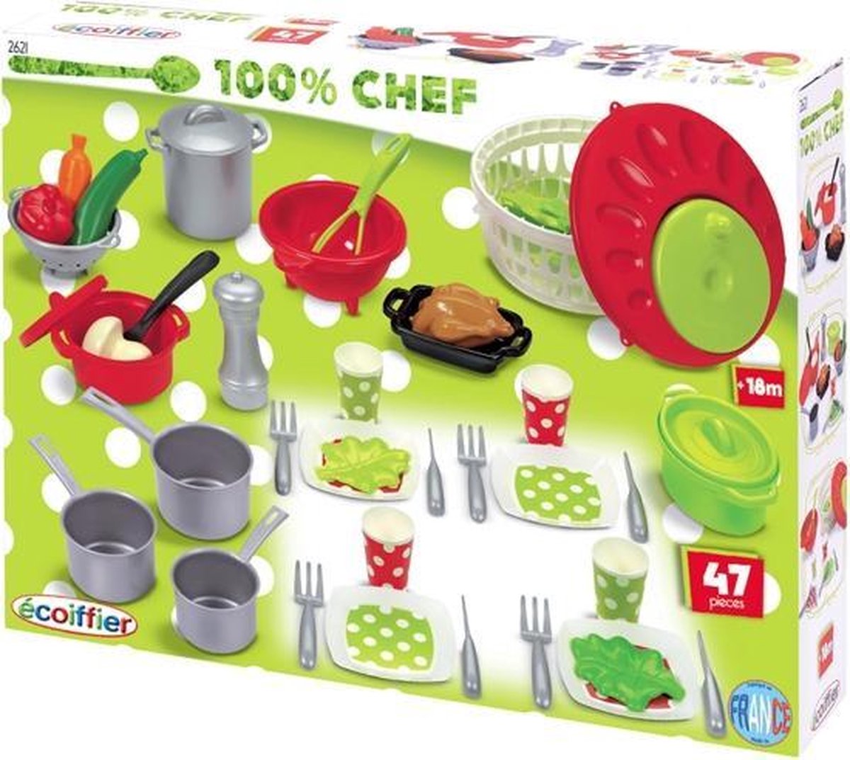 écoiffier 100% Chef: Speelgoedkeukenaccessoireset