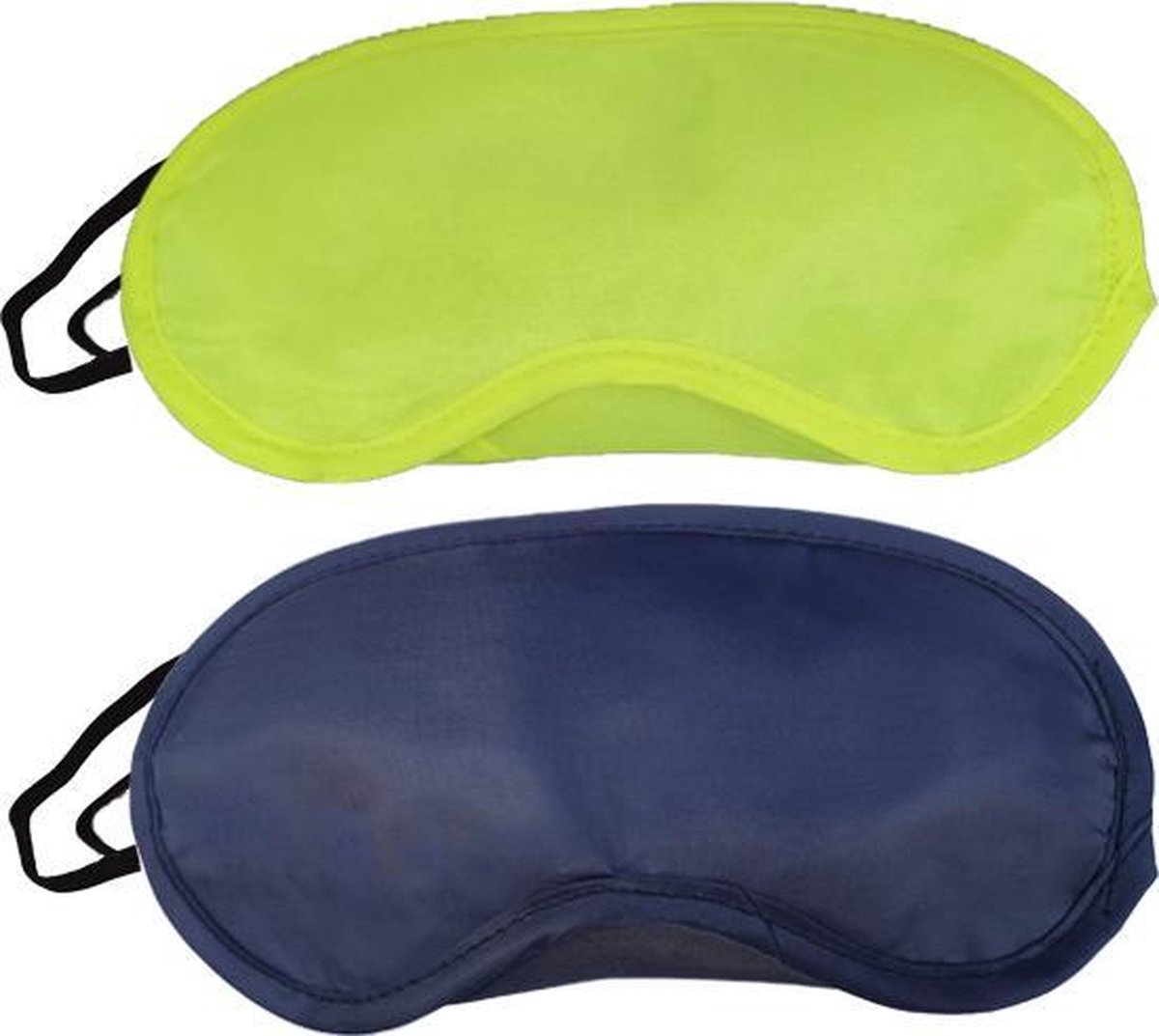 Slaapmaskers Donker Blauw & Neon Geel - 2 Stuks - Thuis - Slaapmasker - Onderweg - Vliegtuig - Festival - Slaapcomfort - oDaani