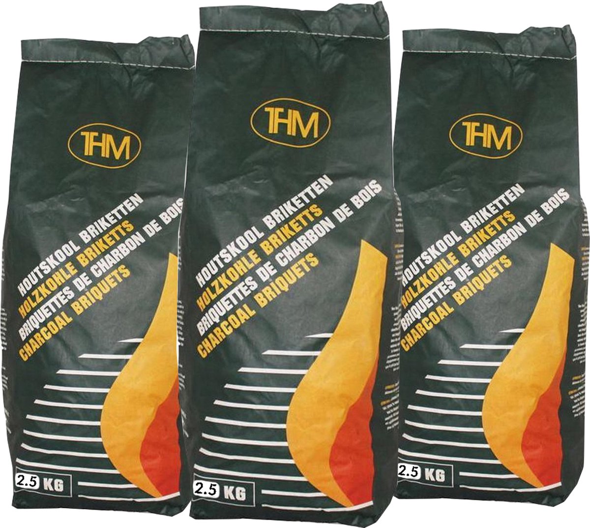 3X houtskoolbriketten van 2.5 KG - 3 zakken houtskoolbriketten Per zak 2.5 KG - Barbecue - BBQ - 3 Stuks - Totaal 7.5 KG