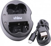 VHBW Camera duo acculader compatibel met Canon BP-508