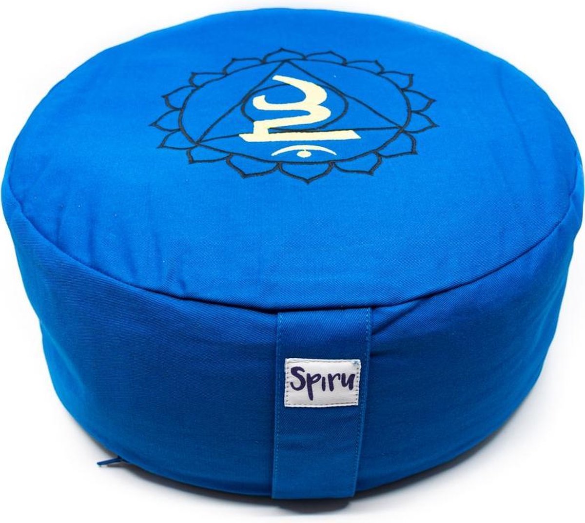 Spiru Meditatiekussen Katoen Blauw – 5e Chakra Vishuddha – 36 x 15 cm