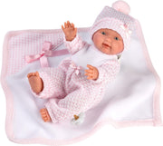 Llorens mini babypopje meisje met dekentje en speen 26 cm