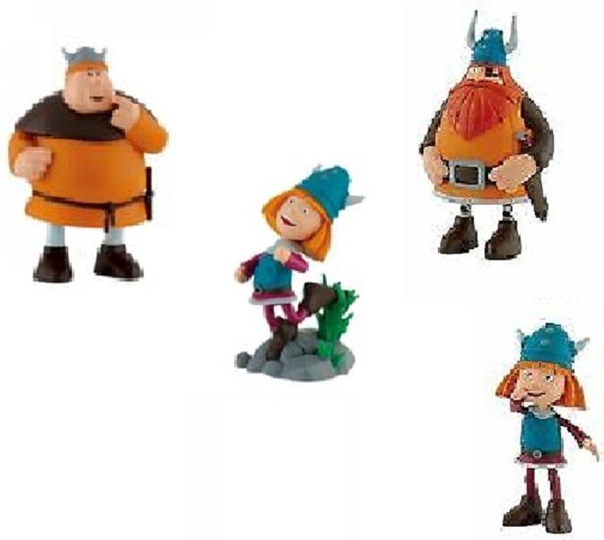 4 Speel figuurtjes Wickie de Viking  Bullyland (6-8 cm)