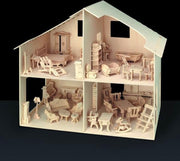 Poppenhuis met 42 meubels