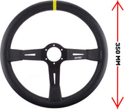 L-TEC Sportstuur leer 3 Spaaks 90mm diep