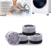 Luxe Trillingsdempers wasmachine – Set van 4 stuks – Grijs - Extra dik - Voetjes wasmachine & droger - Wasmachine demper – Anti trillings / vibratie dempers pads – Antislip rubber – Trillingsmat – Antislipmat - Schokdempers wasmachine