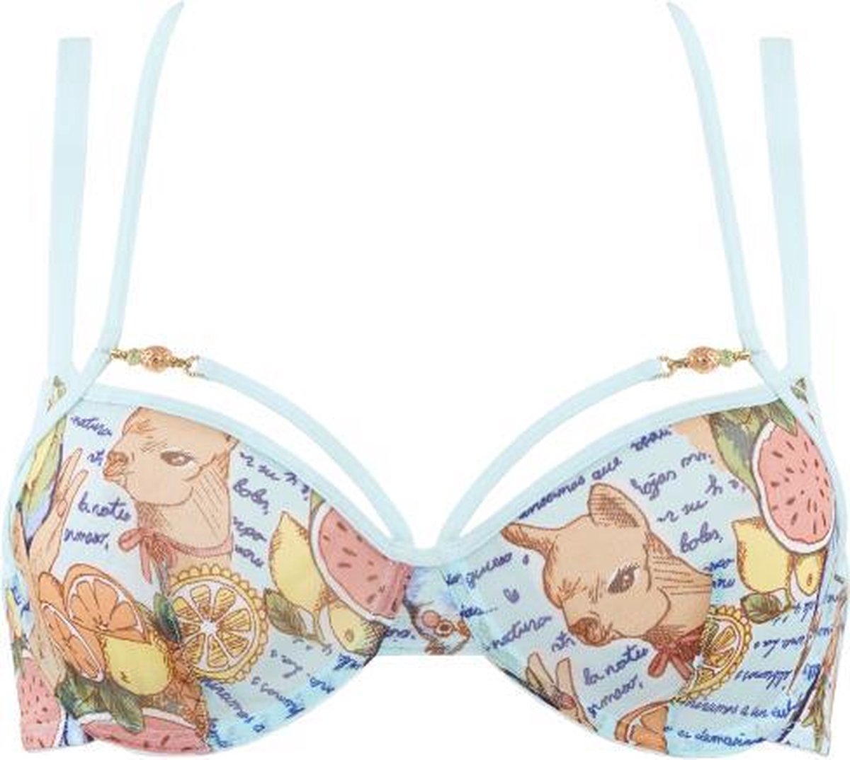 MARLIES DEKKERS NO TE OLVIDO Blauw Multi color plunge Soft cup bh 75B