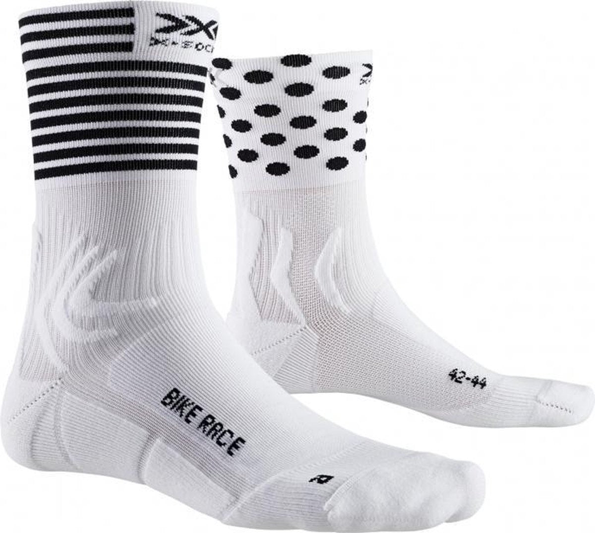 X-Socks Bike Race Socks Unisex - White/Black - 39-41