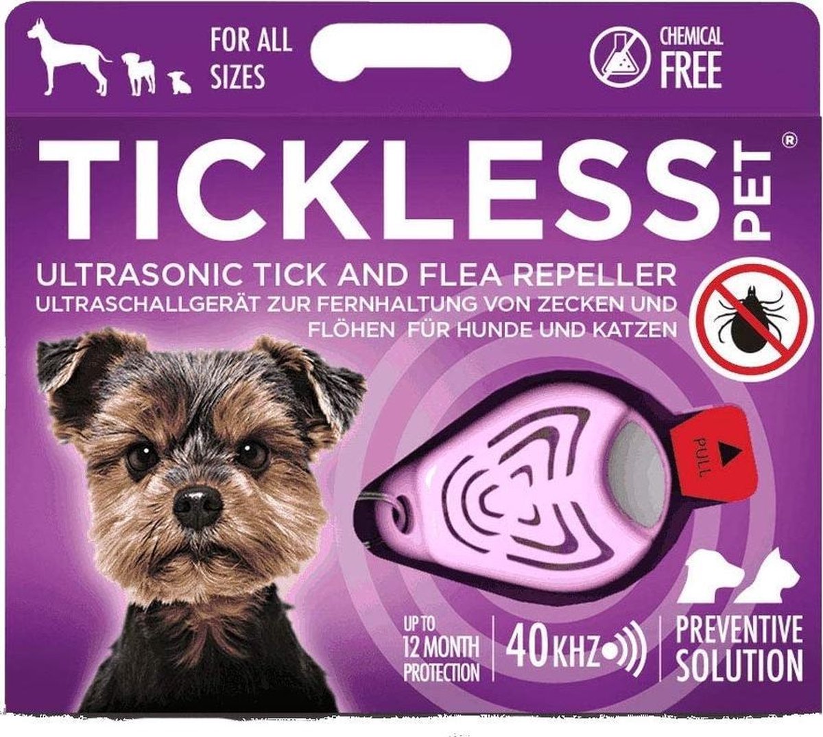 Tickless Hond/Kat - Teken/Vlooien Afweer - Ultrasound - Roze - 4