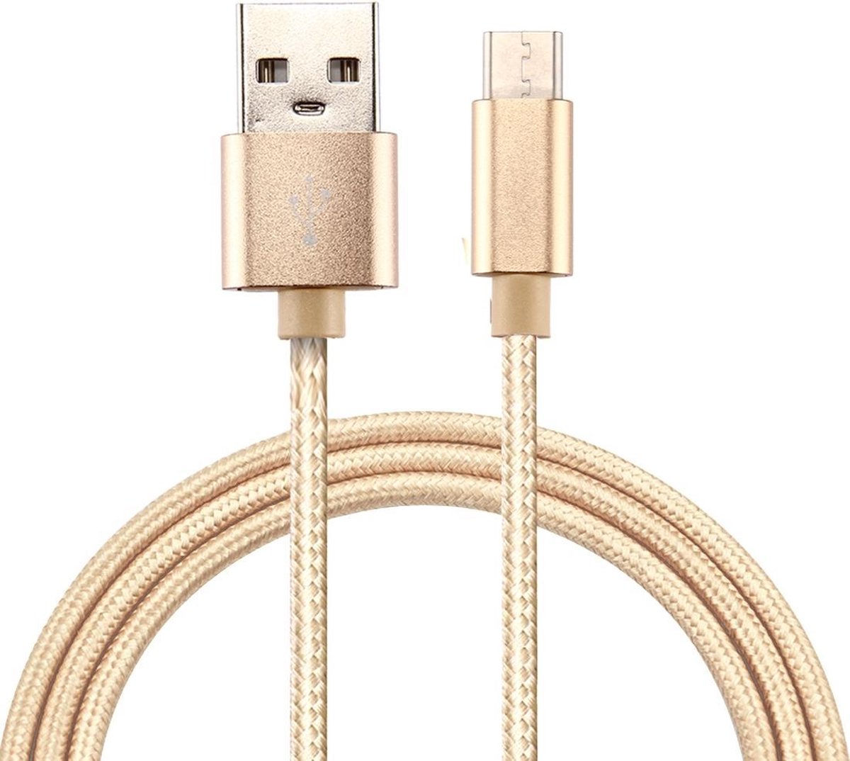 Mobigear USB-C Kabel Nylon 3 Meter Goud