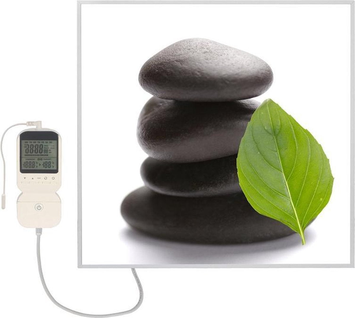 Arte home Infraroodstraler Verwarmingspaneel - 360 W - incl. Thermostaat Motief stenen en blad