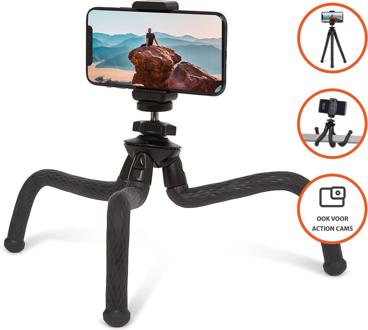Vizu VEXFLEXPOD - Flexibel Smartphone Tripod Statief