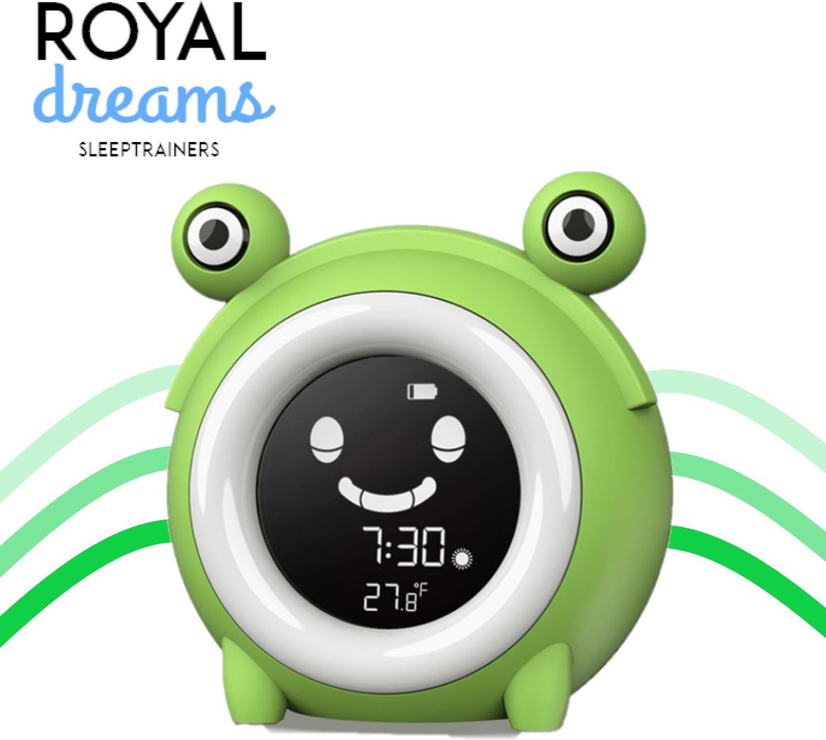 Froggy de Slaaptrainer Kinderen - Met Nachtlamp Functie en Slaaptimer - Multifunctionele Wekker - Nachtlampje met Muziek - Wekker met Slaaptimers - Kinderwekker met USB en Verlichting - Vormen Slaapritme - Kinderslaaptrainer