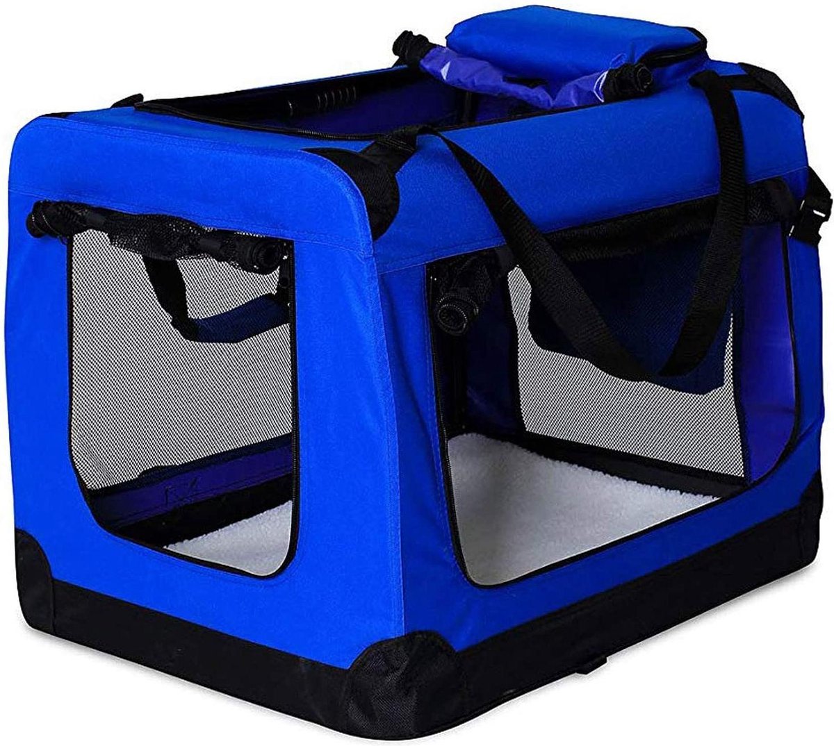 Rexa ® Opvouwbare hondentas voor transport | (S) 50x34x36 cm Blauw | Inclusief schouderriem | Honden reistas | Dieren transporttas