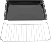 ICQN Bakplaat & Rooster set voor oven - 455 x 375 x 30 mm - Verchroomd ovenrooster en geëmailleerde bakplaat - Geschikt voor Bosch Siemens Neff Constructa Profilo ovens