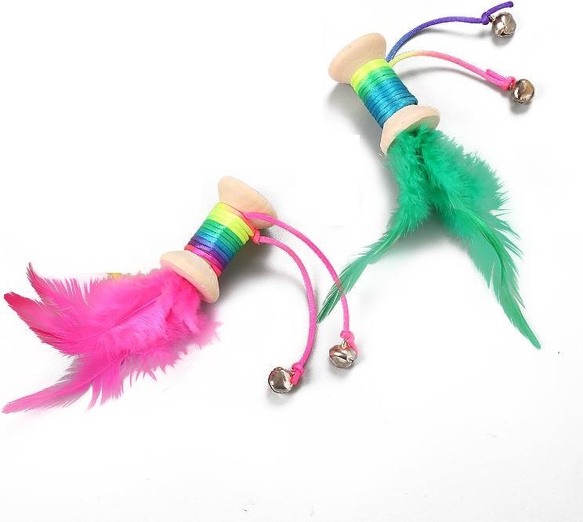 Pepets© Houten speeltjes (2 stuks) - Kattenspeeltjes - Kattenspeelgoed - Speelgoed voor Katten - Kat Speeltje  - Kitten Speeltjes - Kitten Speelgoed - 2 muisjes GRATIS