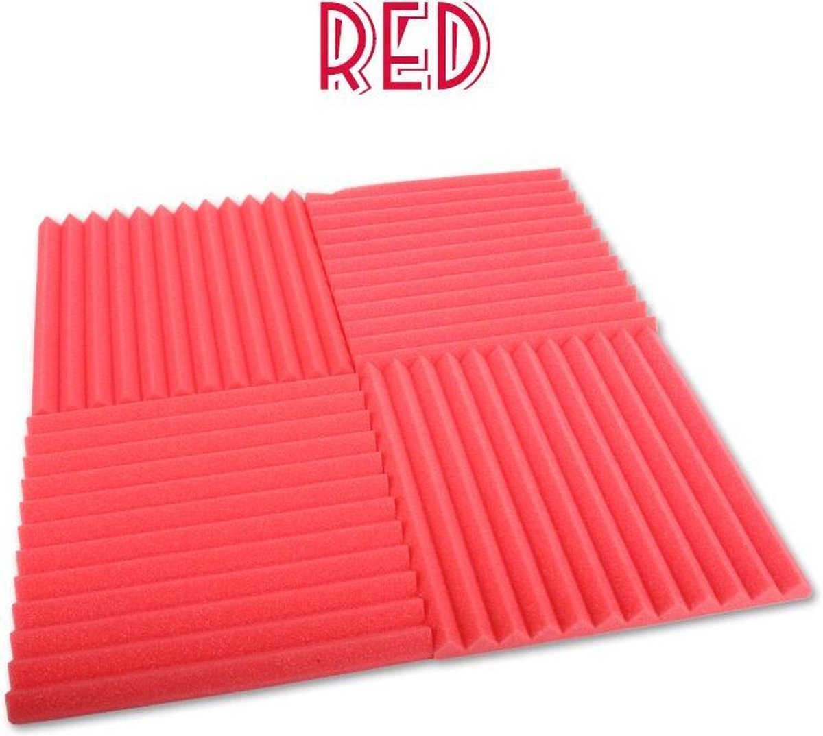 Geluidsisolatie - 6 STUKS - Noppenschuim - Akoestisch studioschuim - 30 x 30 x 2 cm dik - Studio Foam - Isolatie Foam - Isolatieplaten - Isolatie Plaat - ROOD