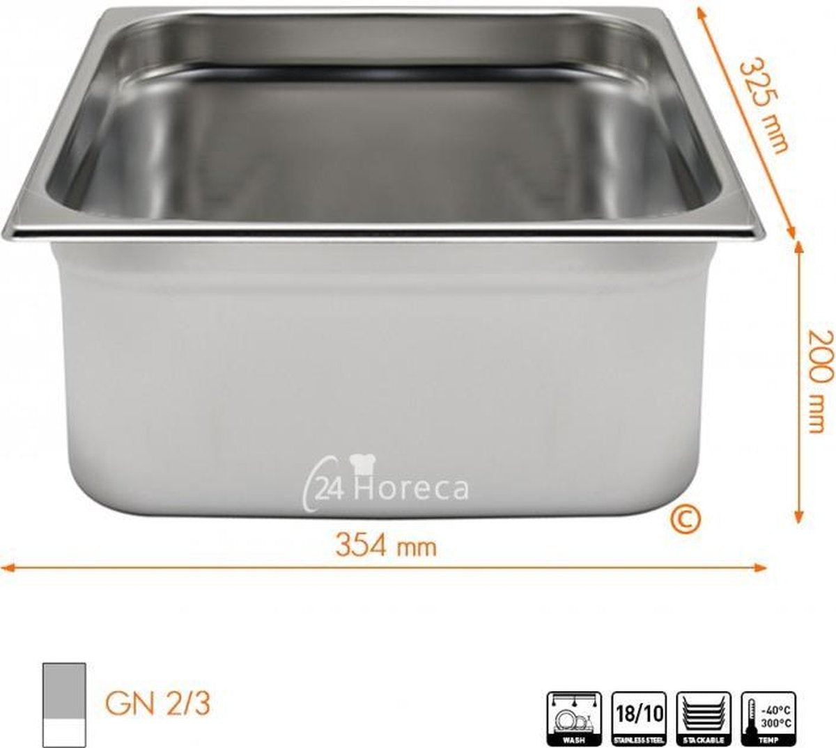 Gastronormbak Profi Line 2/3 200mm
