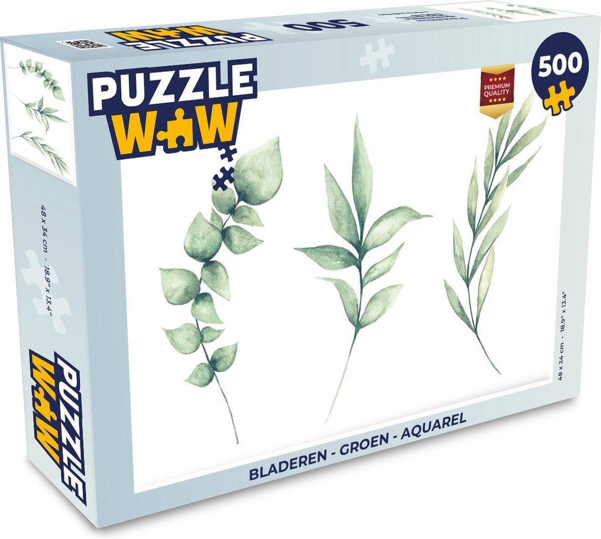 Puzzel Bladeren - Groen - Aquarel - Legpuzzel - Puzzel 500 stukjes