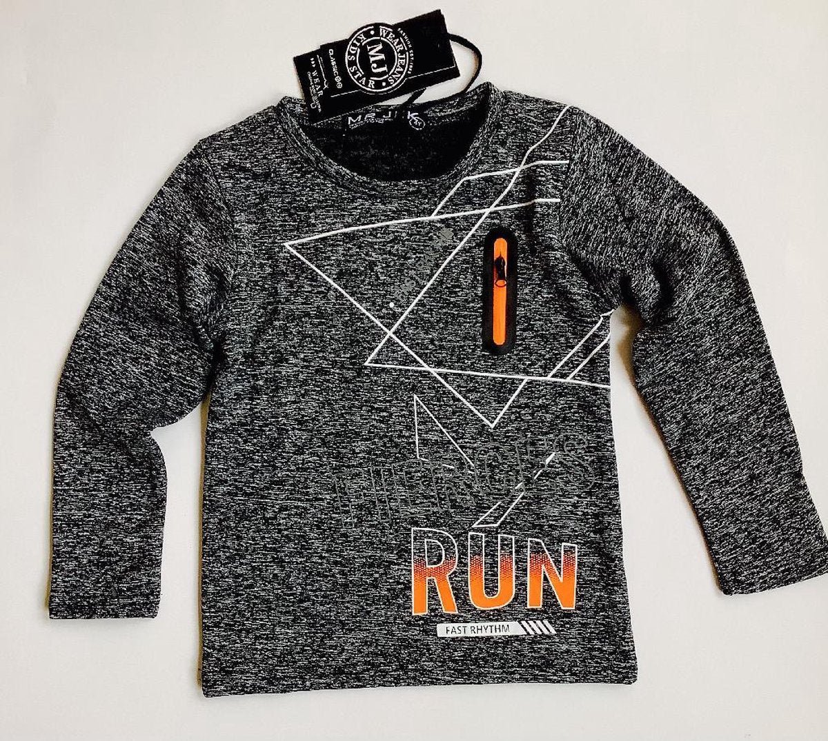 S&C dik shirt met lange mouw - antraciet/oranje - maat 116/122 (8)